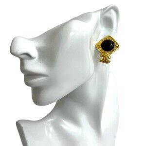 CHANEL Coco Mark GP Earrings and Ear Cuffs, Gold Brown, 10740